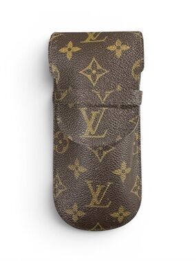 Louis Vuitton Monogram Leather & Tan Suede Large Oversized Sunglasses Case